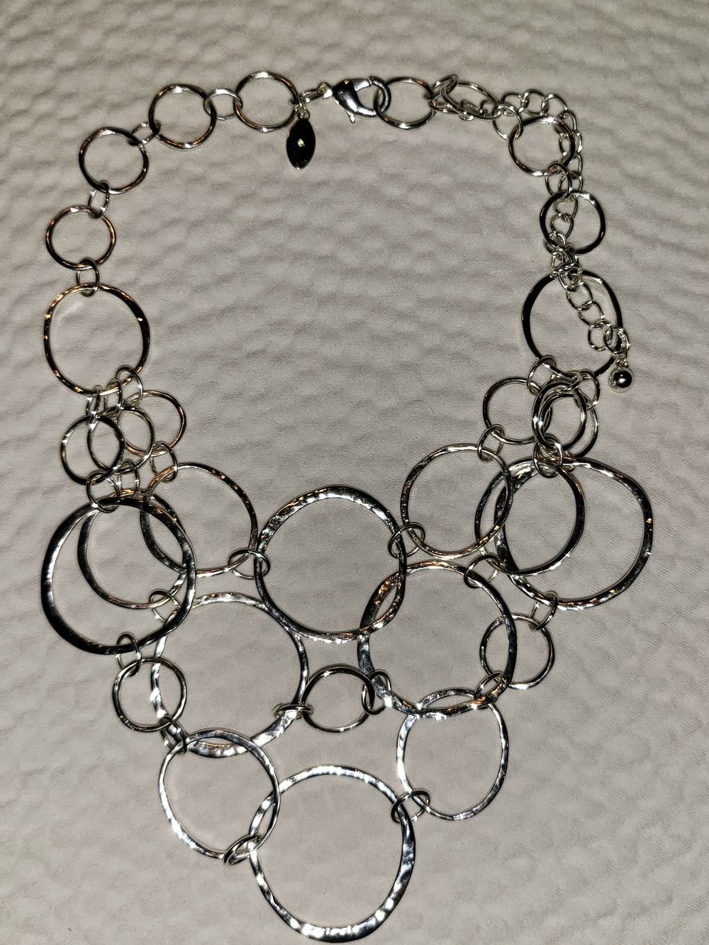 Silver Multi-Ring Statement Necklace - Women Jewelry